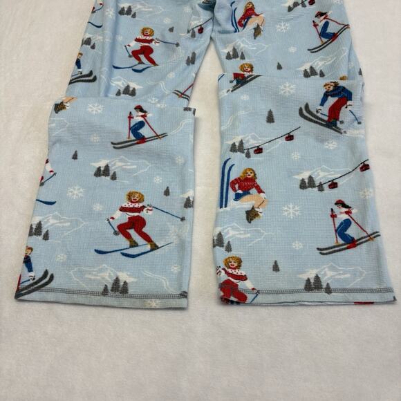 PJ Salvage Retro Ski Girls 2 pc. Vintage Velour Waffle Pajama Set Blue Size L - Picture 14 of 14